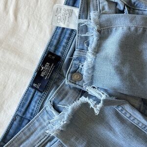 Hollister Women's Frayed Light Blue Jeans